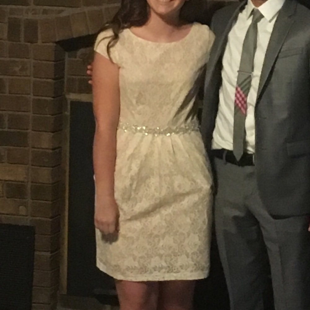 Ivory Lace Homecoming Dress